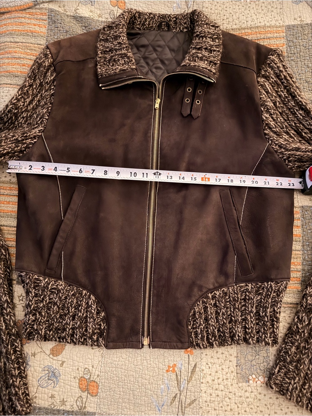 Vintage Men’s Sean John Knit Flight Jacket Suede Leather Bomber Y2K - Picture 6 of 10
